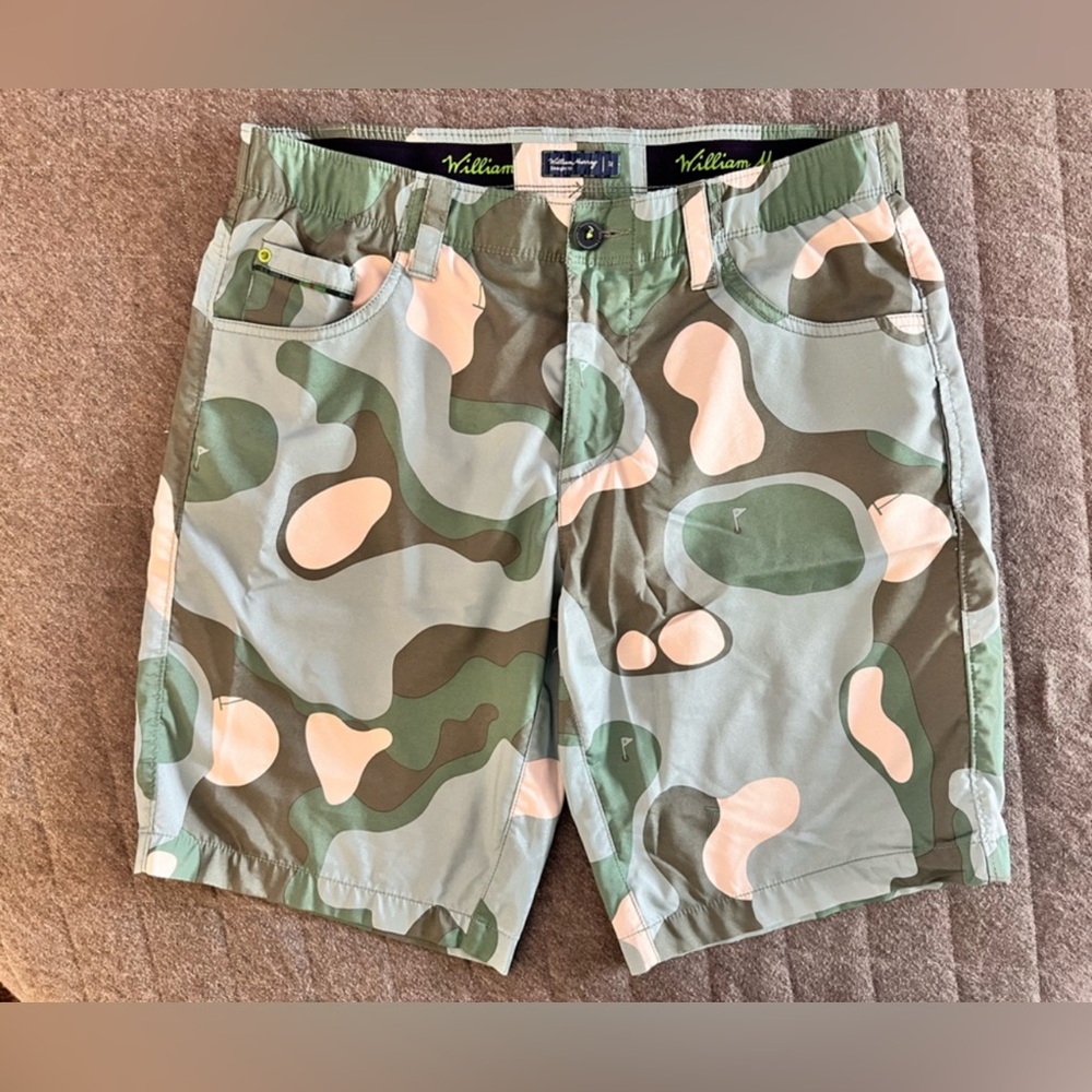 William Murray Golf Sz 32 Camo Bunker Golf Straight Fit Shorts Orig $90
